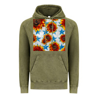 Vintage Olive patriotic sunflowers and stars Vintage Hoodie - BundleAndBundleShop