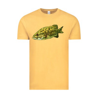 Vintage Mustard Smallmouth Bass Fish Illustrations Vintage Tee - LillyAllenDesigns