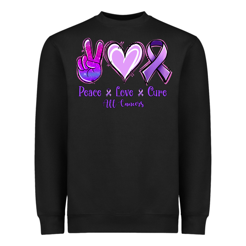 Peace Love Cure All Cancers Heavyweight Sweatshirt by Jasminsmagicworld | Teevron