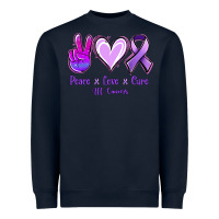Navy Peace Love Cure All Cancers Heavyweight Sweatshirt - Jasminsmagicworld