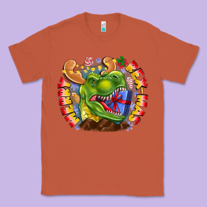 Merry Rexmas Classic Tee Designed By Cowhidedigitalart