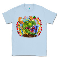 Dusty Blue Merry Rexmas Classic Tee - CowhideDigitalArt