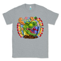 Heather Grey Merry Rexmas Classic Tee - CowhideDigitalArt