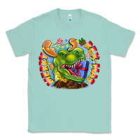 Seafoam Merry Rexmas Classic Tee - CowhideDigitalArt