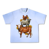 Grape Ice farm animals stack Urban Heavy Tee - LillyAllenDesigns