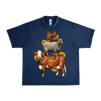 Navy farm animals stack Urban Heavy Tee - LillyAllenDesigns