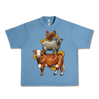 Pebble Blue farm animals stack Urban Heavy Tee - LillyAllenDesigns