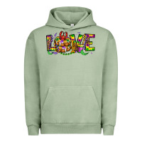 Pigment Oil Green mardi gras love Urban Hoodie - OliviaCreatesArt