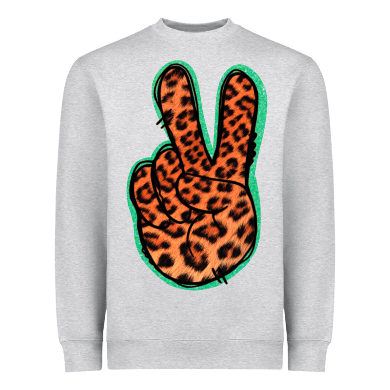Orange Leopard Peace Sign Heavyweight Sweatshirt by Jasminsmagicworld | Teevron
