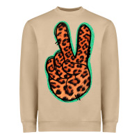 Mushroom Orange Leopard Peace Sign Heavyweight Sweatshirt - Jasminsmagicworld