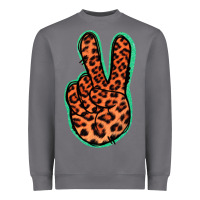 Storm Orange Leopard Peace Sign Heavyweight Sweatshirt - Jasminsmagicworld