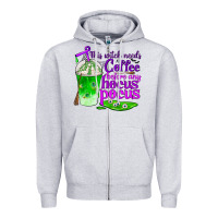 Heather Grey this witch needs coffee before any hocus pocus Zipper Hoodie - BundleAndBundleShop