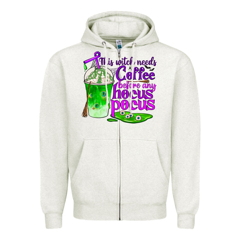 This Witch Needs Coffee Before Any Hocus Pocus Zipper Hoodie by BundleAndBundleShop | Teevron