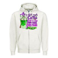 Oatmeal Heather this witch needs coffee before any hocus pocus Zipper Hoodie - BundleAndBundleShop