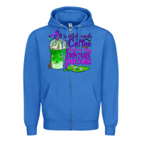 True Royal this witch needs coffee before any hocus pocus Zipper Hoodie - BundleAndBundleShop