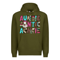 Army Green auntie heifer cactus Premium Hoodie - JahusDesignShop
