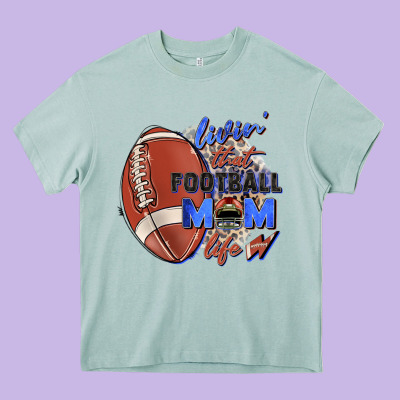 Livin' That Football Mom Life Heavy Core Tee Designed By Zillion Design Studio