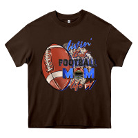 Chocolate Brown livin' that football mom life Heavy Core Tee - Zillion Design Studio