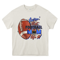 Cream livin' that football mom life Heavy Core Tee - Zillion Design Studio