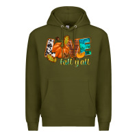 Army Green Love Fall y'all Premium Hoodie - NancyCooperArtShop