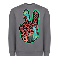 Storm Feather Pink Leopard Peace Sign Heavyweight Sweatshirt - Jasminsmagicworld