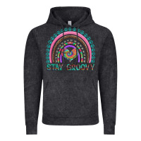 Vintage Black stay groovy with rainbow and heart Vintage Hoodie - Artiststas