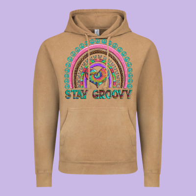 Stay Groovy With Rainbow And Heart Vintage Hoodie Designed By Artiststas