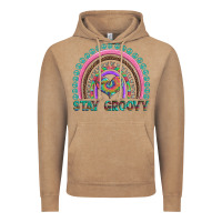 Vintage Coffee stay groovy with rainbow and heart Vintage Hoodie - Artiststas