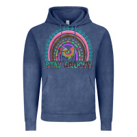 Vintage Denim stay groovy with rainbow and heart Vintage Hoodie - Artiststas