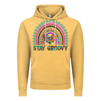 Vintage Mustard stay groovy with rainbow and heart Vintage Hoodie - Artiststas