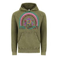 Vintage Olive stay groovy with rainbow and heart Vintage Hoodie - Artiststas