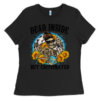 Black dead inside but caffeinated Ladies Tee - Zillion Design Studio