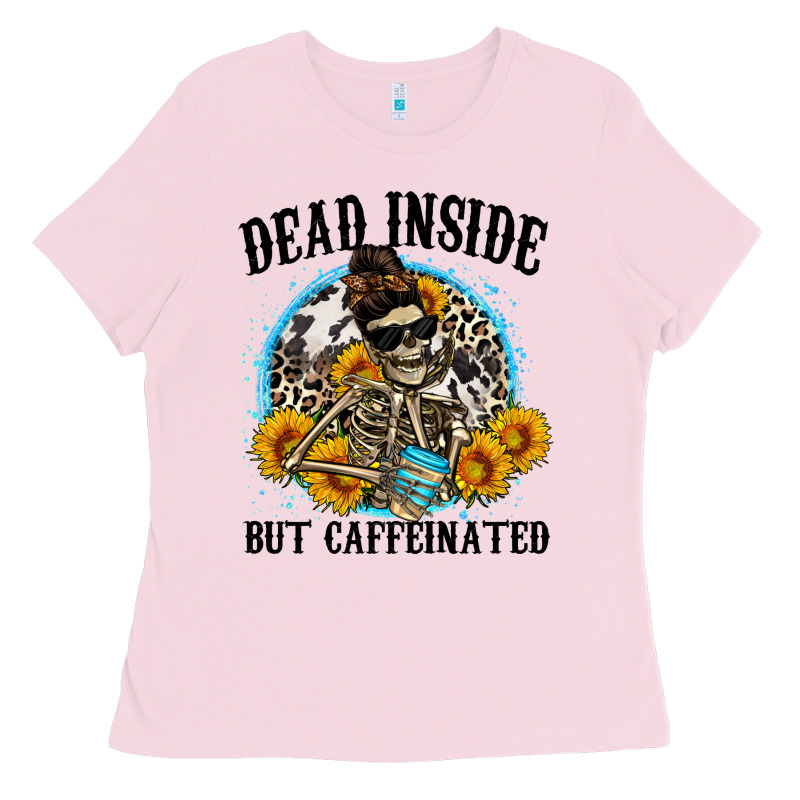 Dead Inside But Caffeinated Ladies Tee by Zillion Design Studio | Teevron