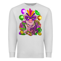 Dove Grey Mardi Gras pig Premium Sweatshirt - NancyCooperArtShop