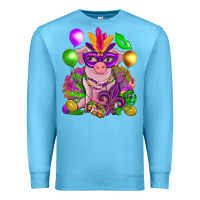Ocean Blue Mardi Gras pig Premium Sweatshirt - NancyCooperArtShop