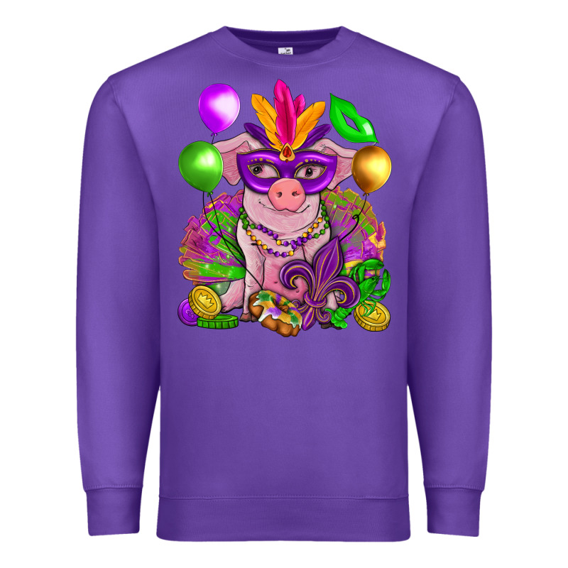 Mardi Gras Pig Premium Sweatshirt by NancyCooperArtShop | Teevron
