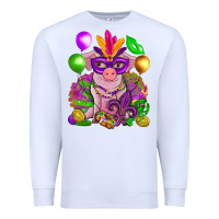 White Mardi Gras pig Premium Sweatshirt - NancyCooperArtShop