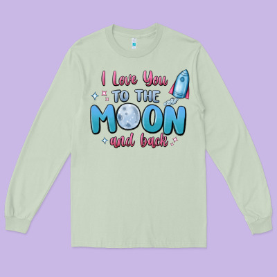 I Love You To The Moon And Back Long Sleeve Tee Designed By Maliassmallbusiness