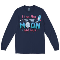 Navy i love you to the moon and back Long Sleeve Tee - MaliasSmallBusiness