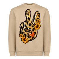 Mushroom Leopard Sunflower Peace Sign Heavyweight Sweatshirt - Jasminsmagicworld