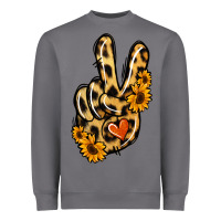 Storm Leopard Sunflower Peace Sign Heavyweight Sweatshirt - Jasminsmagicworld