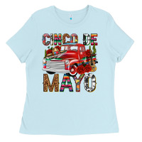 Baby Blue Cinco de Mayo Truck Ladies Tee - texasbilliewilder