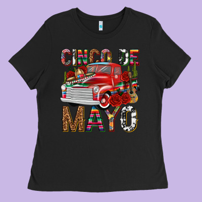 Cinco De Mayo Truck Ladies Tee Designed By Texasbilliewilder