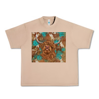 Highland Cow Turquoise Gemstones Western Patterns Urban Heavy Tee | Teevron