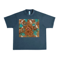 Midnight Navy highland cow turquoise gemstones western patterns Urban Heavy Tee - BarkalooDesign