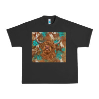 Pigment Black highland cow turquoise gemstones western patterns Urban Heavy Tee - BarkalooDesign