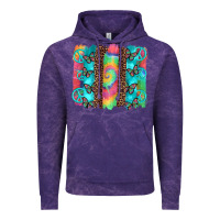 Cloud Purple hippie peace sign butterfly leopard and tie dye brushstroke Vintage Hoodie - Artiststas