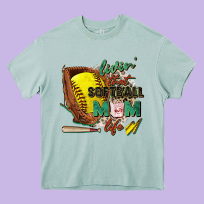Livin' That Softball Mom Life Heavy Core Tee Designed By Zillion Design Studio