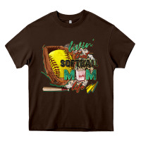 Chocolate Brown livin' that softball mom life Heavy Core Tee - Zillion Design Studio