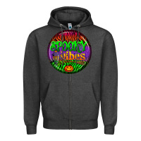 Charcoal Heather halloween round earrings 2 Zipper Hoodie - BundleAndBundleShop